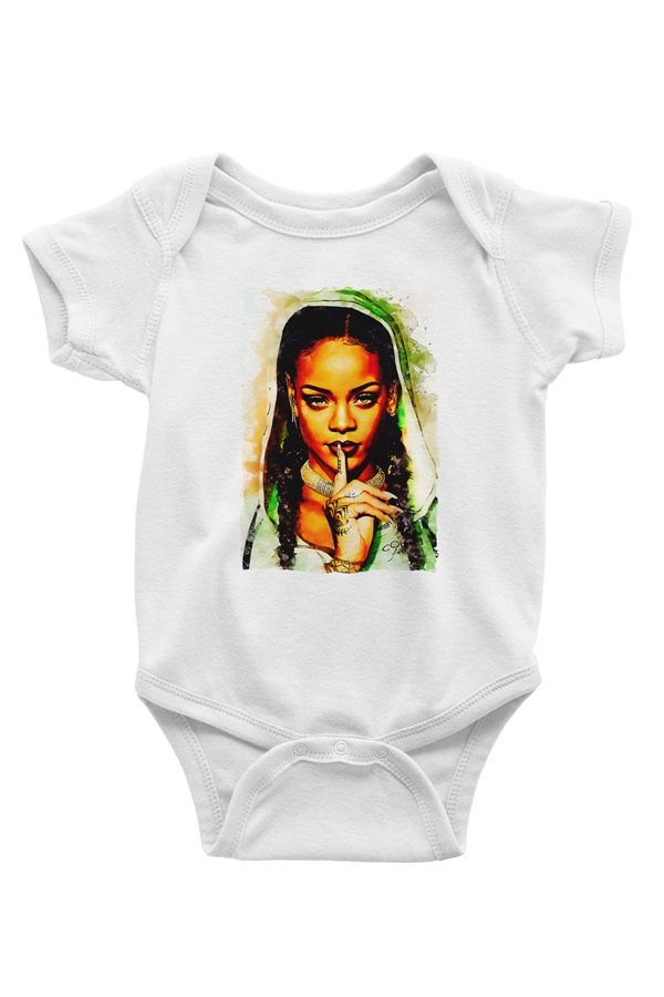 Rihanna Beyaz Bebek Body - Zıbın