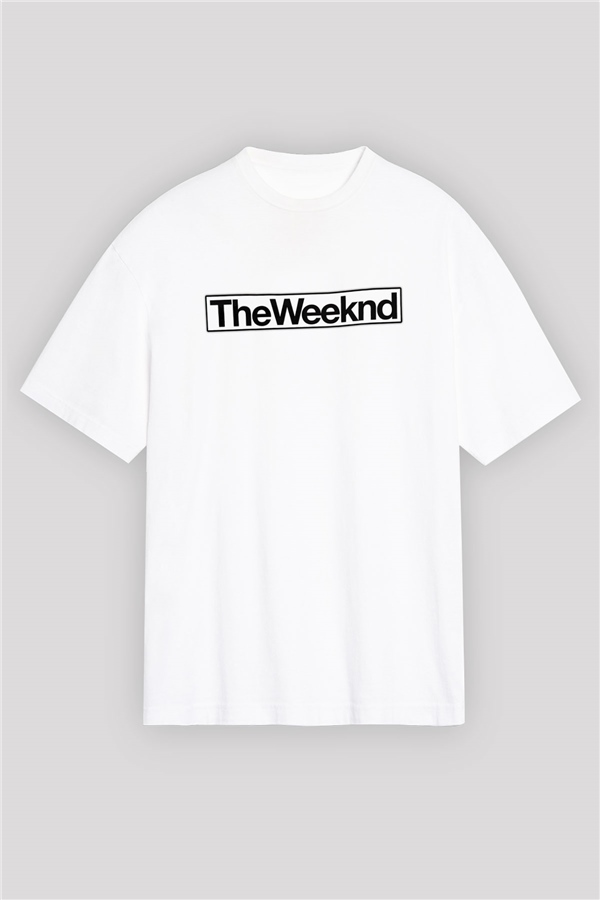 The Weeknd Beyaz Unisex Oversize Tişört T-Shirt