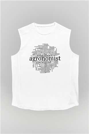 Agronomist Beyaz Unisex Kolsuz Tişört