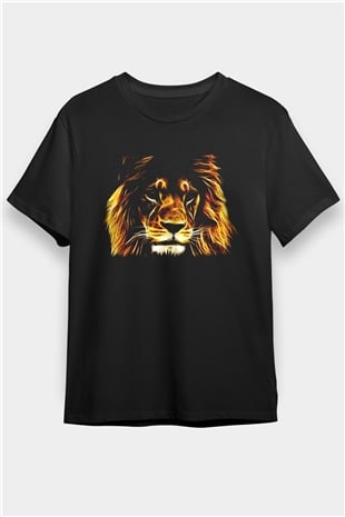 Aslan Siyah Unisex Tişört T-Shirt - TişörtFabrikası