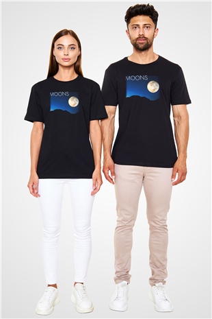 Moon Black Unisex  T-Shirt