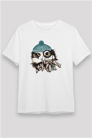 Owl White Unisex  T-Shirt
