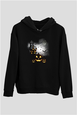 Cadılar Bayramı-Halloween Siyah Unisex Hoodie
