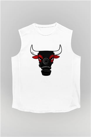 Chicago Bulls Beyaz Unisex Kolsuz Tişört