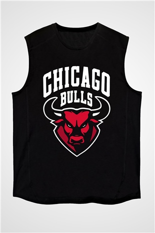 Chicago Bulls Siyah Unisex Kolsuz Tişört