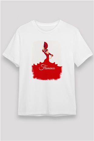 Flamenco White Unisex T-Shirt