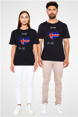 Iceland Black Unisex T-Shirt