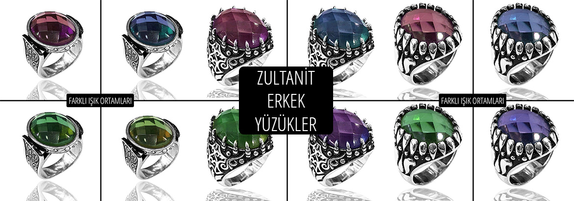 Zultanit Erkek Gümüş Yüzük