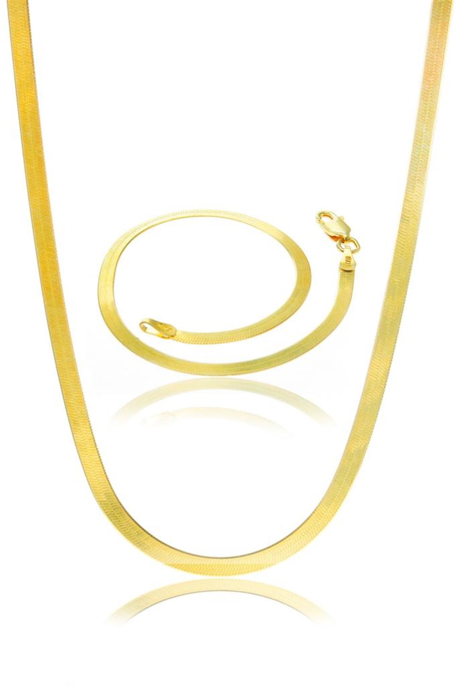 925 AYAR ALTIN KAPLAMA  YASSI İTALYAN BAYAN GÜMÜŞ İKİLİ TAKIM