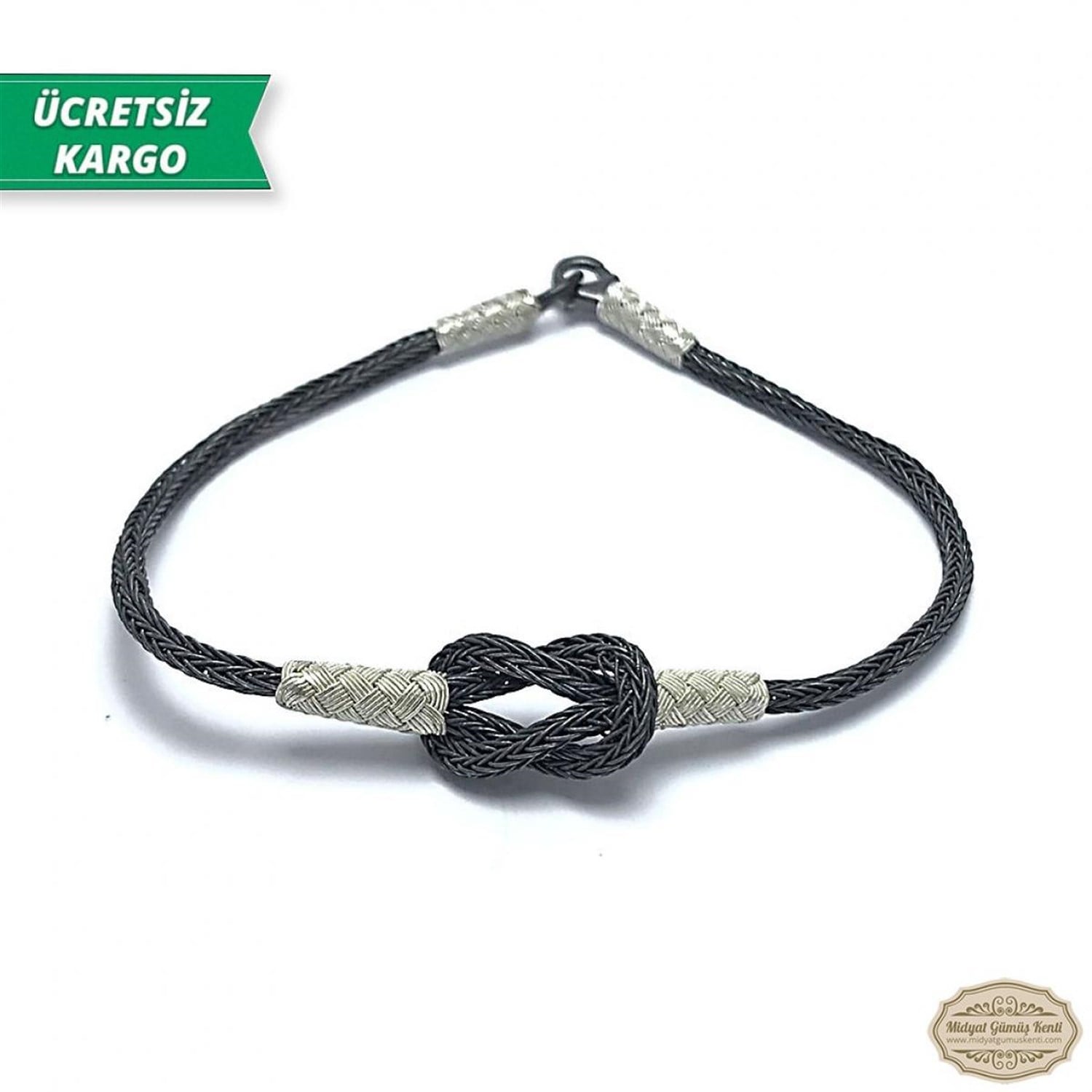 Aşk Düğümü Model 1000 Ayar Gümüş El Örmesi Erkek Bayan Bileklik