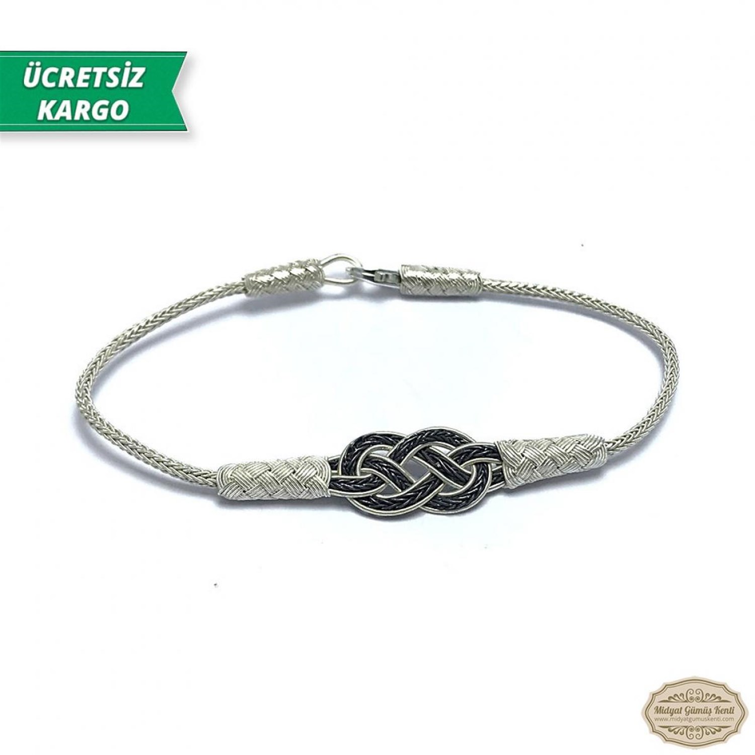 Aşk Düğümü Model 1000 Ayar Gümüş El Örmesi Erkek Bayan Bileklik