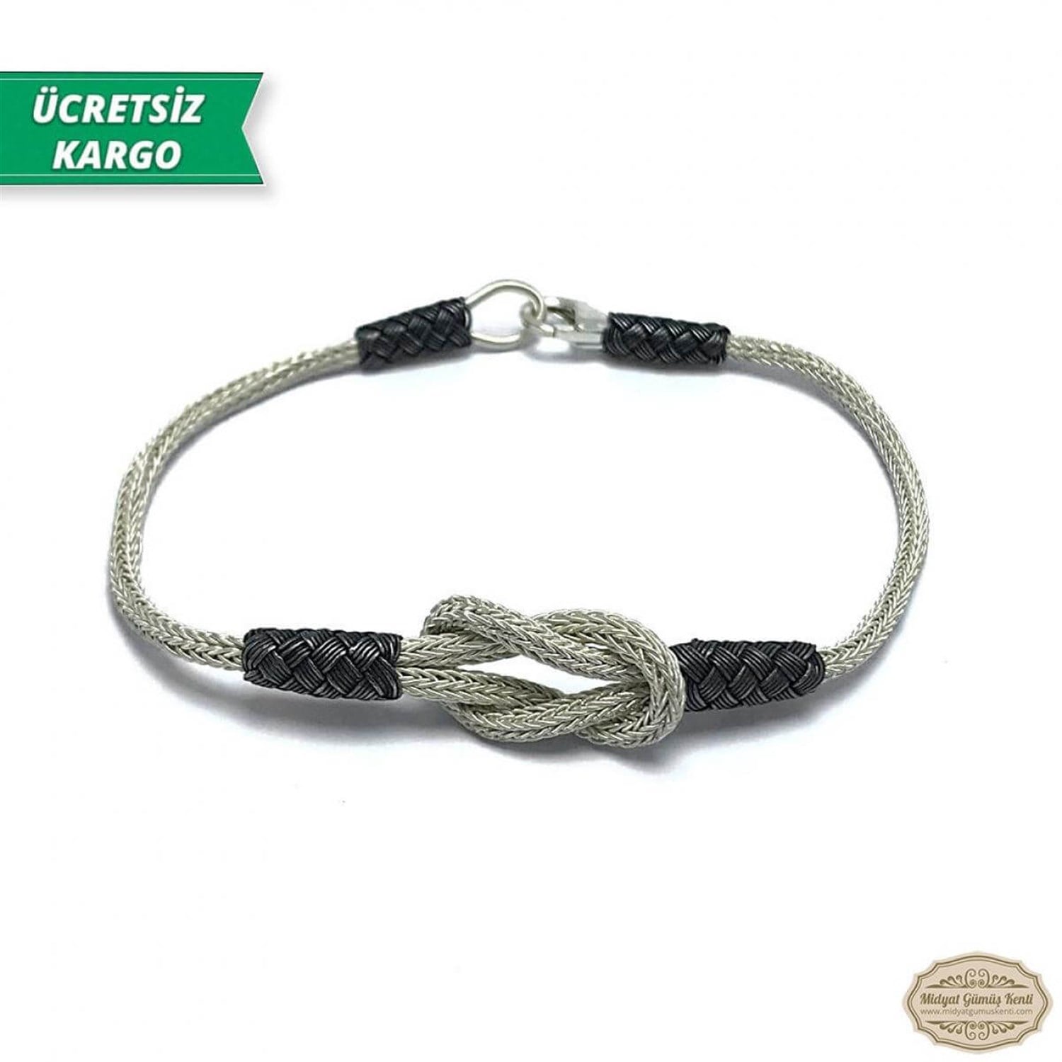 Aşk Düğümü Model 1000 Ayar Gümüş El Örmesi Erkek Bayan Bileklik