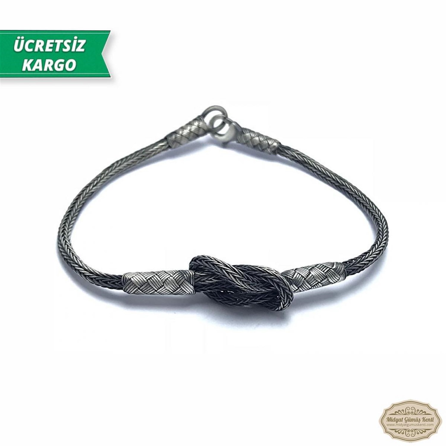 Aşk Düğümü Model 1000 Ayar Gümüş El Örmesi Erkek Bayan Bileklik