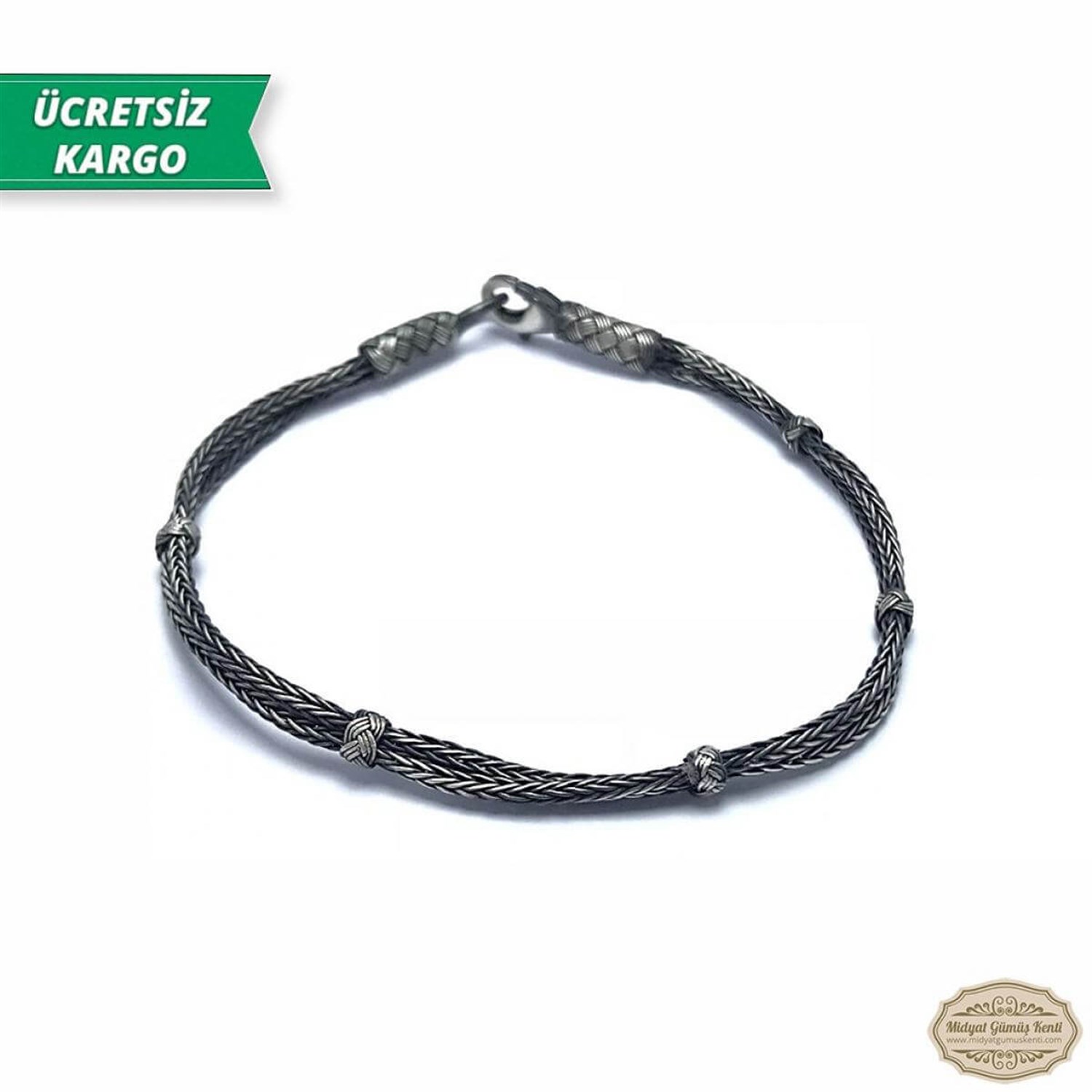 Düğümlü Model 1000 Ayar Gümüş El Örmesi Erkek Bayan Bileklik