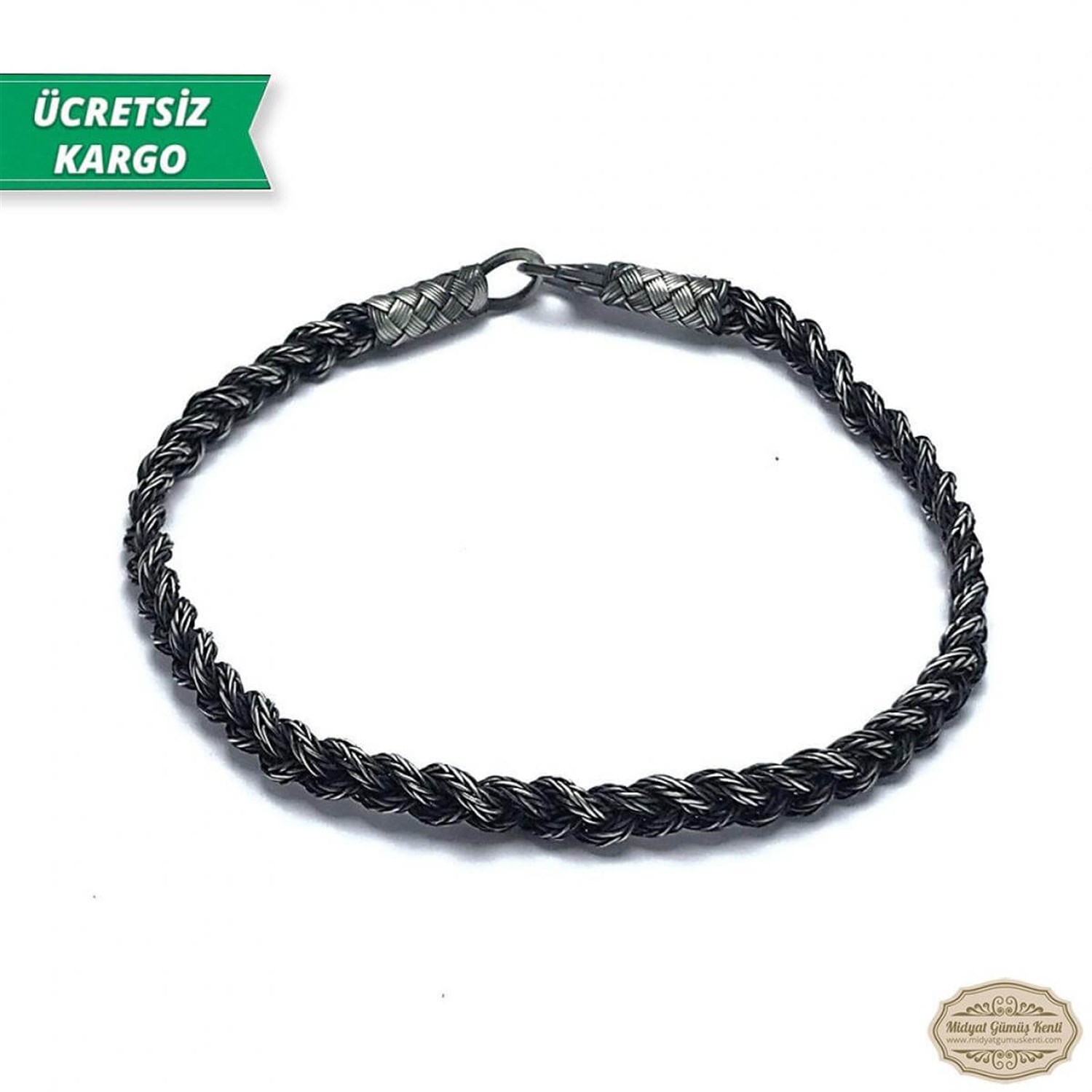 Örgü Model 1000 Ayar Gümüş El Örmesi Erkek Bayan Bileklik