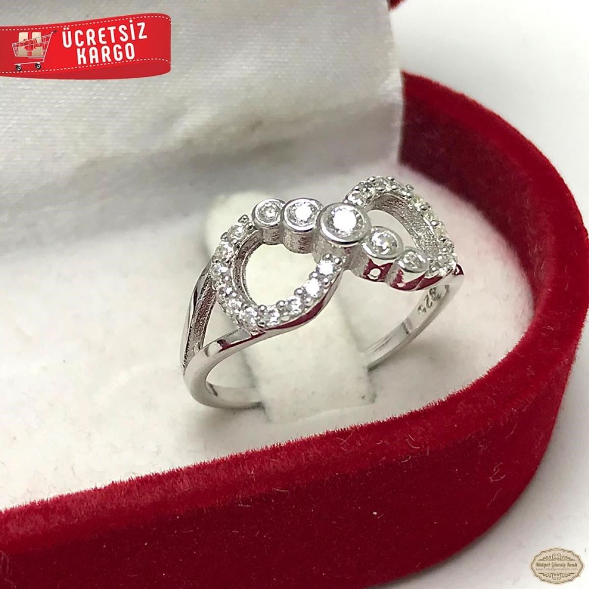 Zirkon Taşlı Sonsuzluk Model 925 Ayar Gümüş Yüzük 