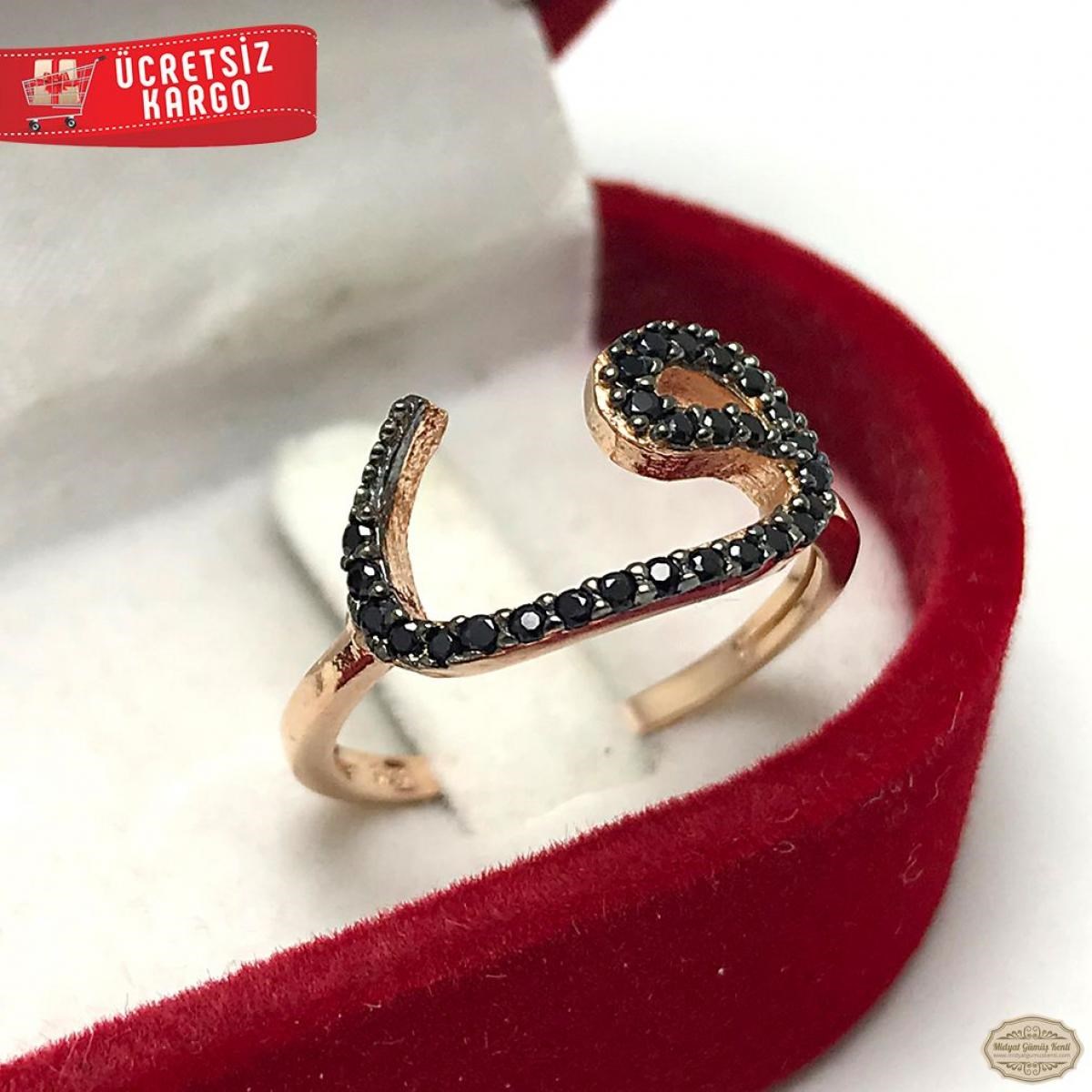 Zirkon Taşlı Vavlı Model Rozlu 925 Ayar Gümüş Yüzük