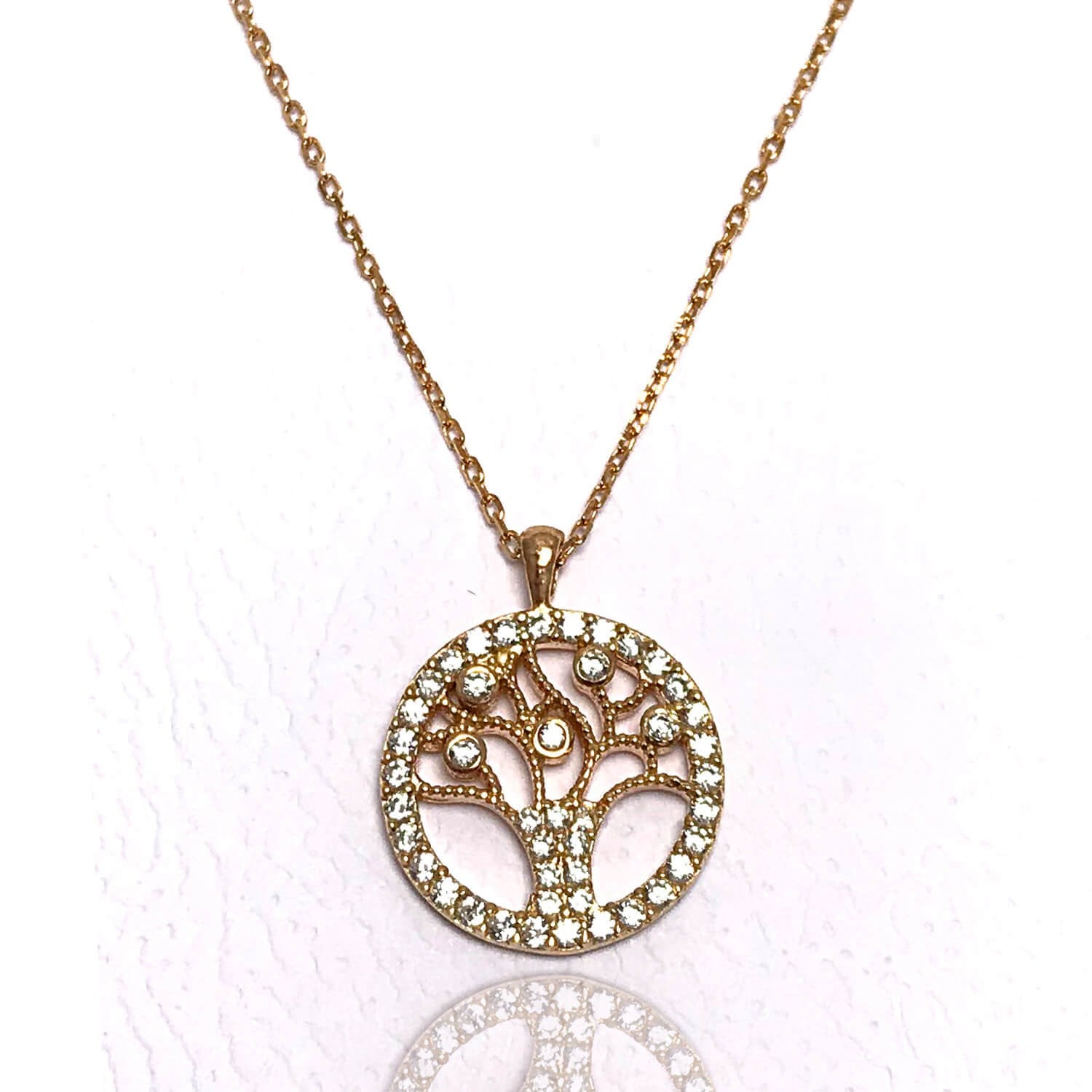 Ağaç Model Hayalet Gümüş Kolye