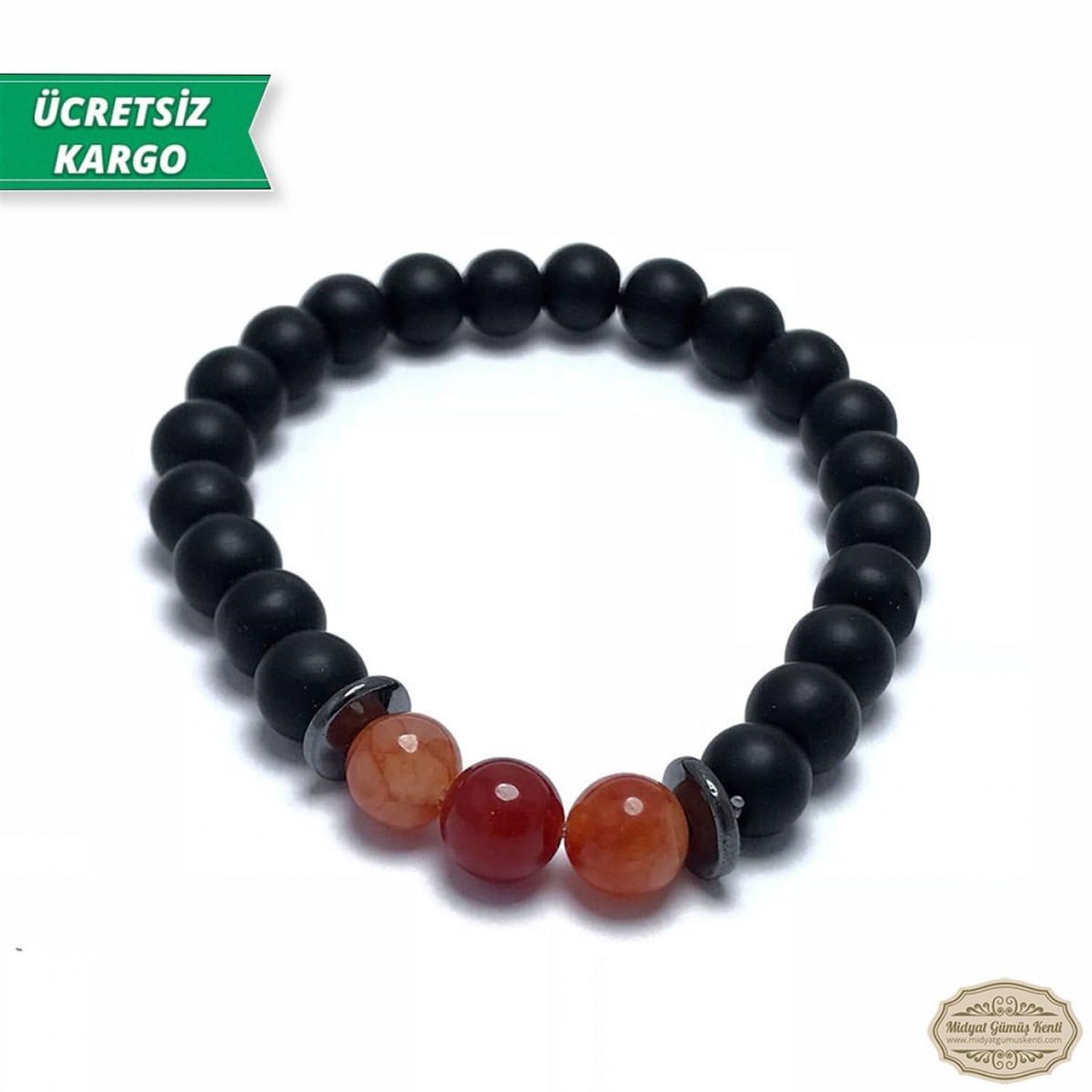 Akik Taşlı Mat Oniks Model Erkek Bayan Bileklik