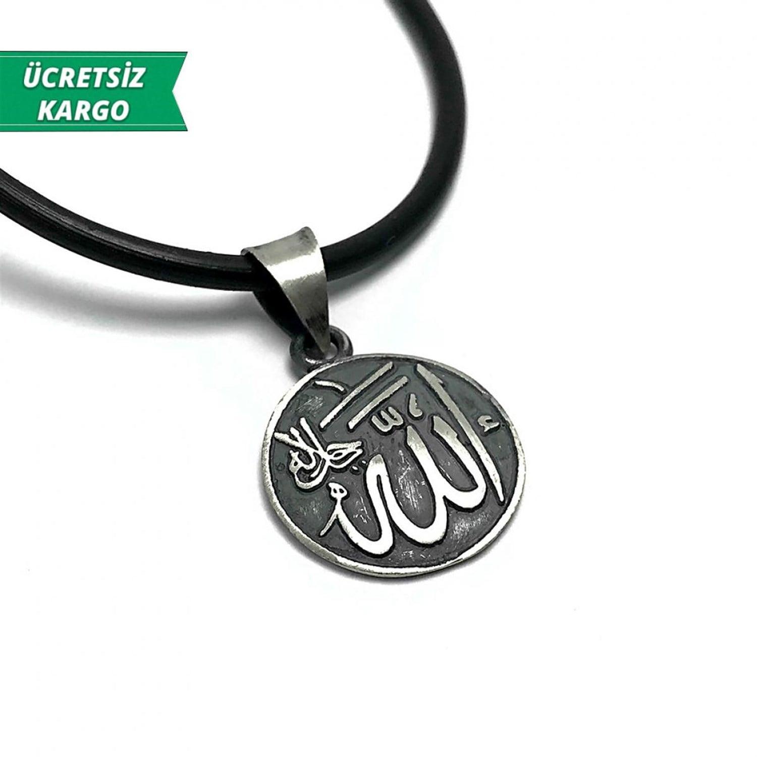 Allah Yazılı Model Erkek Bayan Gümüş Kolye Ucu