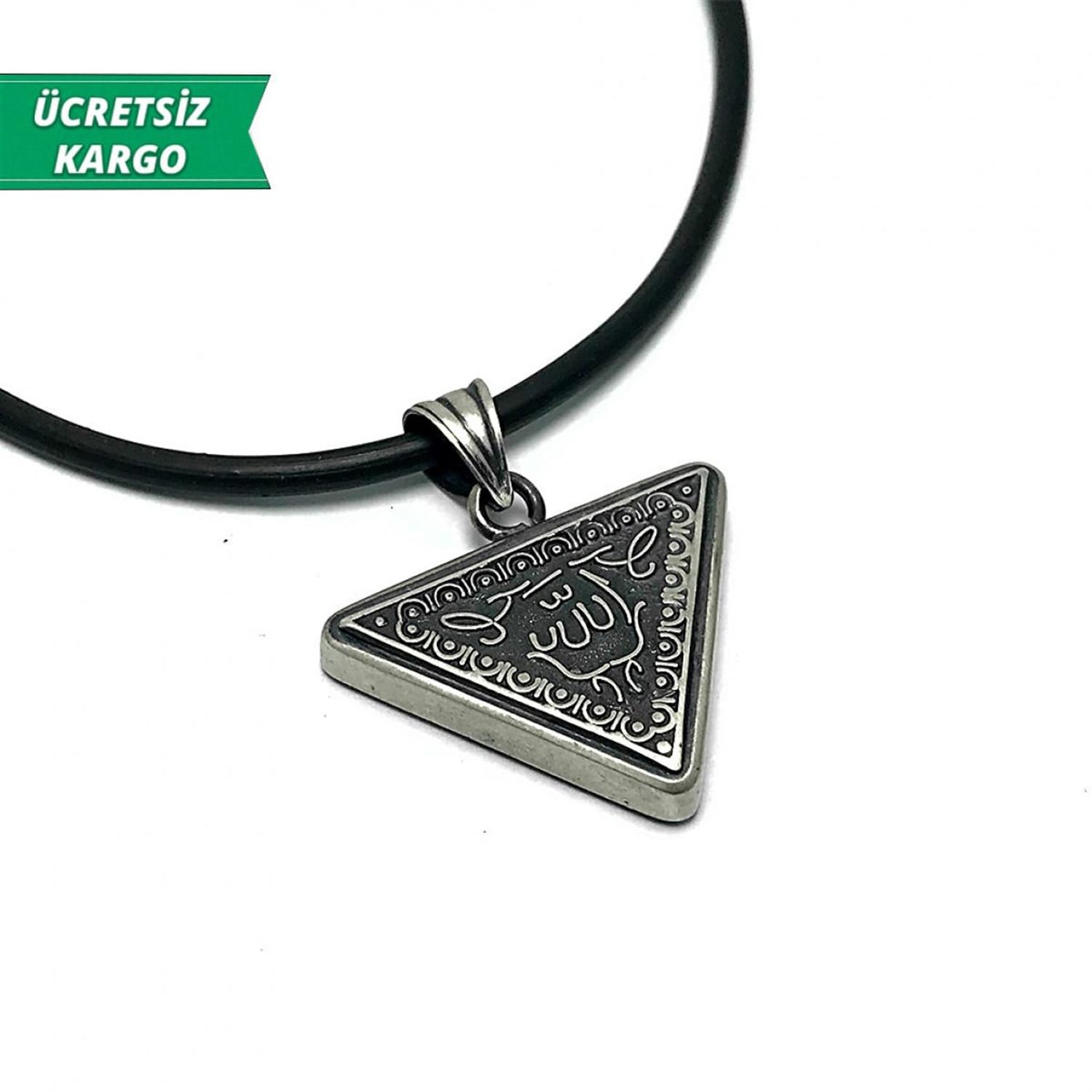 Allah Yazılı Muska Model Erkek Bayan Gümüş Kolye Ucu