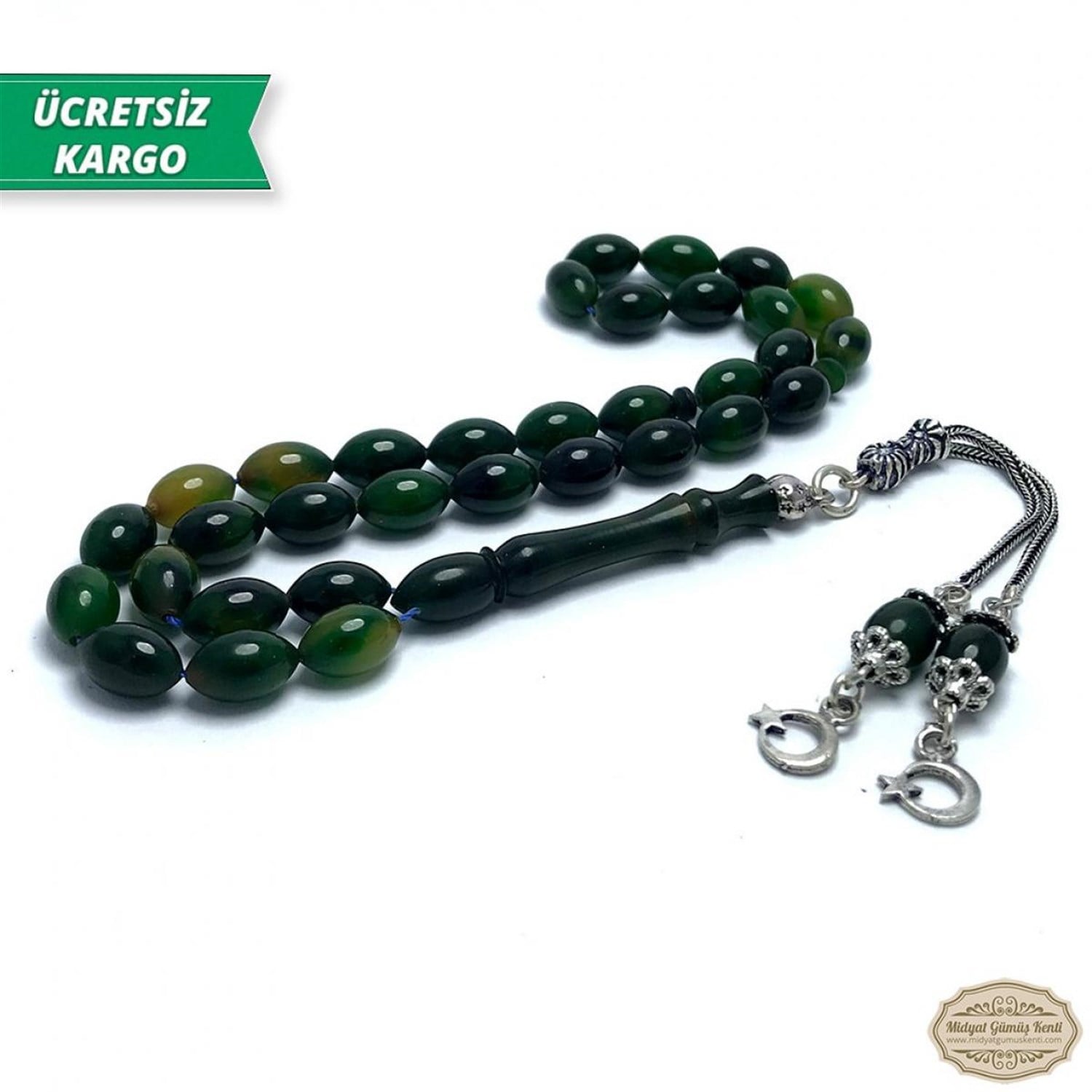 Arpa Kesim Sarı Hareli Sıkma Kehribar Tesbih