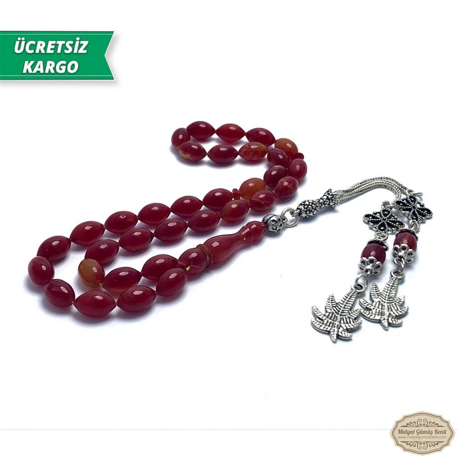 Arpa Kesim Sarı Hareli Sıkma Kehribar Tesbih