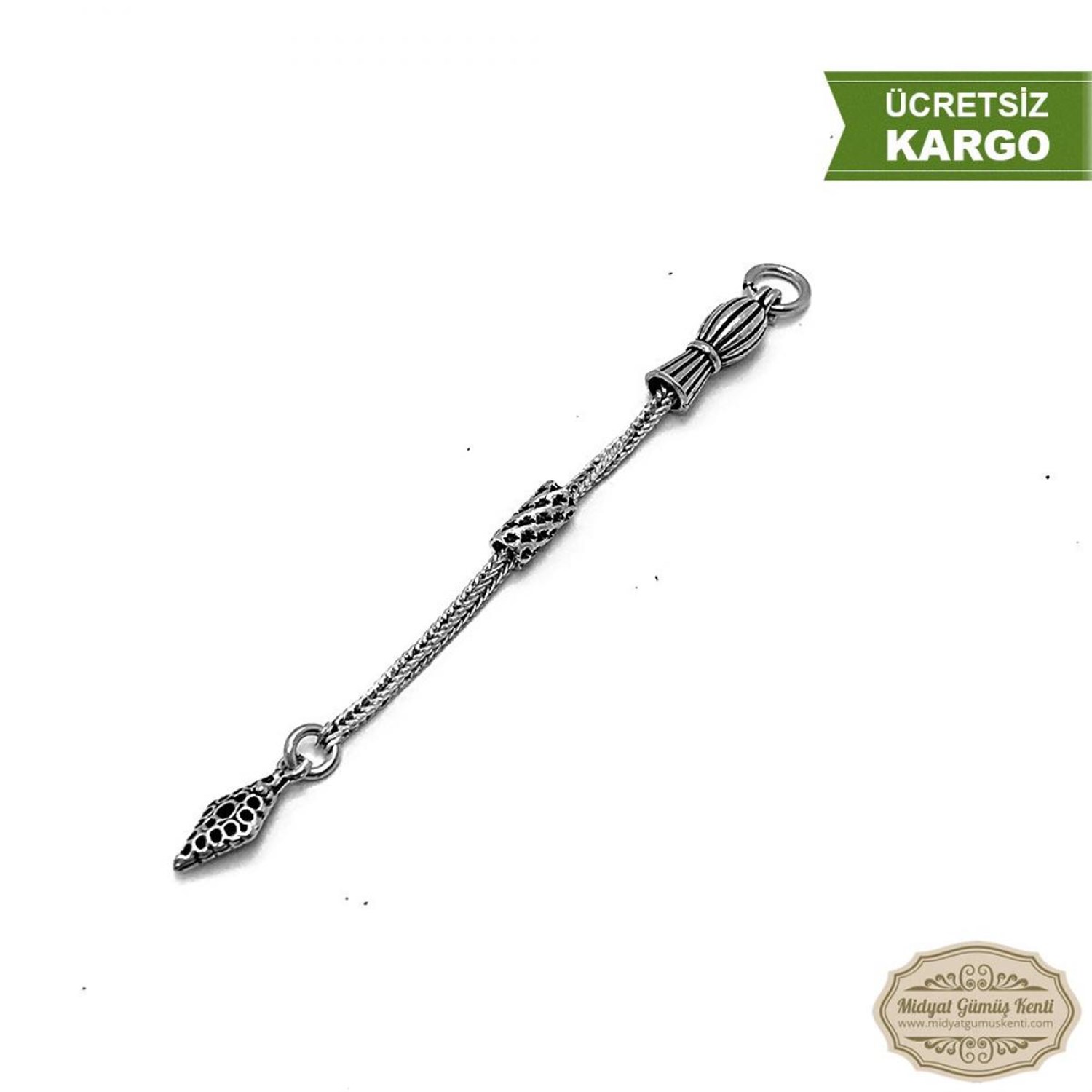 Arpa Tanesi 925 Ayar Gümüş Tesbih Püskülü