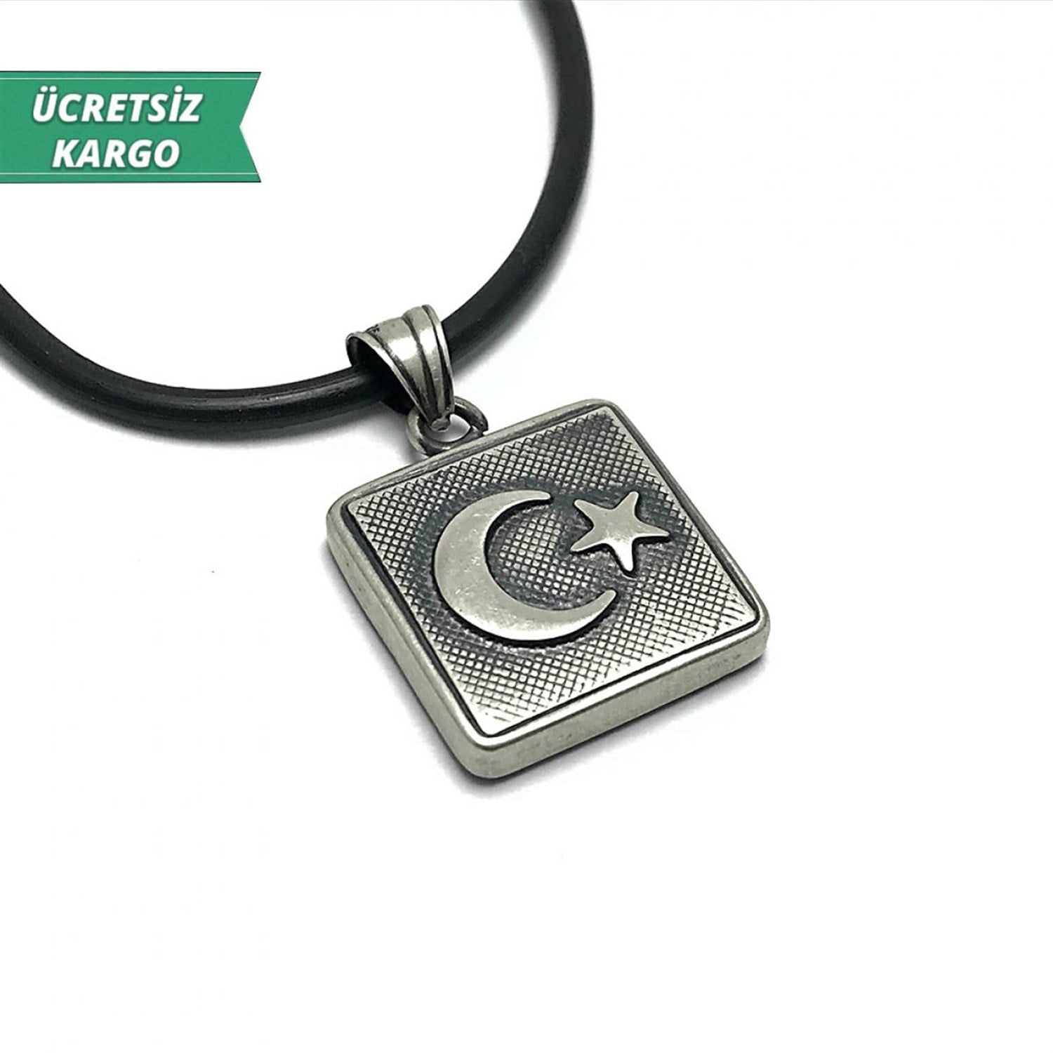 Ay-Yıldızlı Model Erkek Bayan Gümüş Kolye Ucu