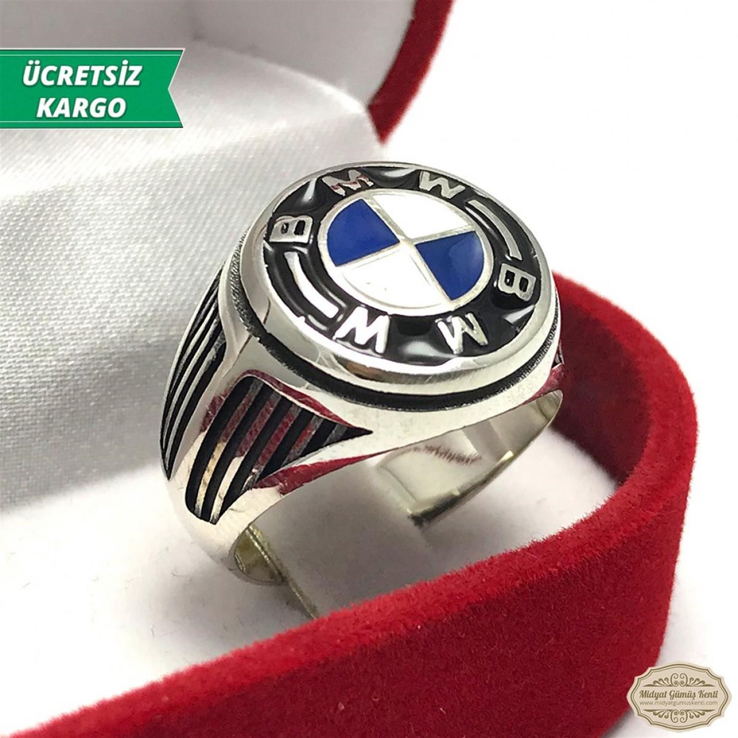 BMV Amblemli Erkek Gümüş Yüzük