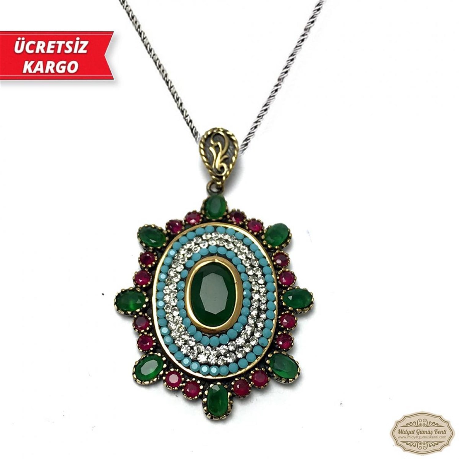 Çiçek Model Midyat Yöresel Otantik Gümüş Kolye Ucu