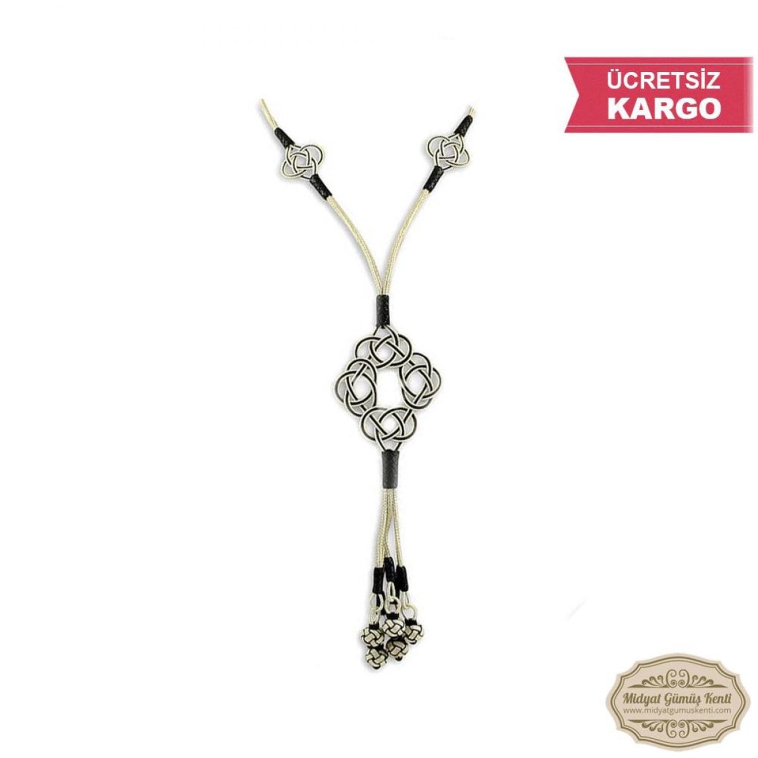 Dört Yonca Model Bayan Gümüş Kazaziye Kolye