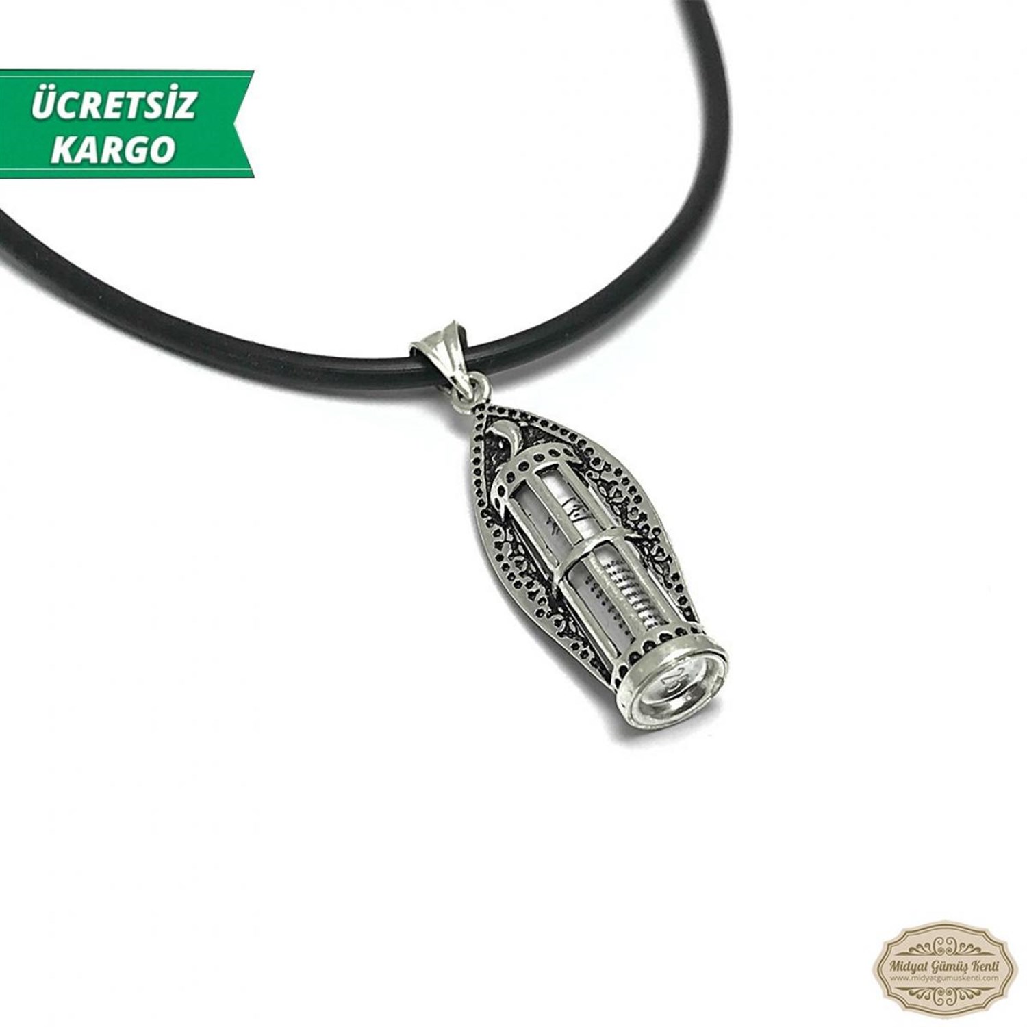 Dualı Kapsül Fener Model Erkek Bayan Gümüş Kolye Ucu
