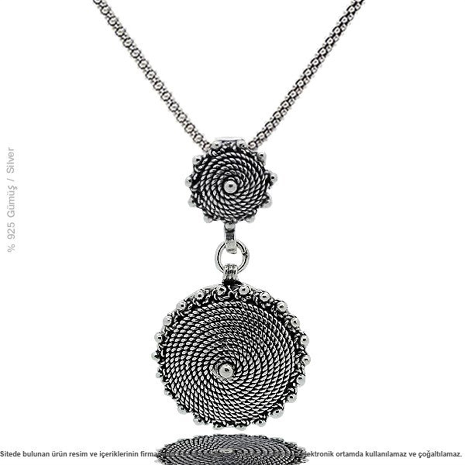 Gümüş Telkari Örme Bayan Kolye