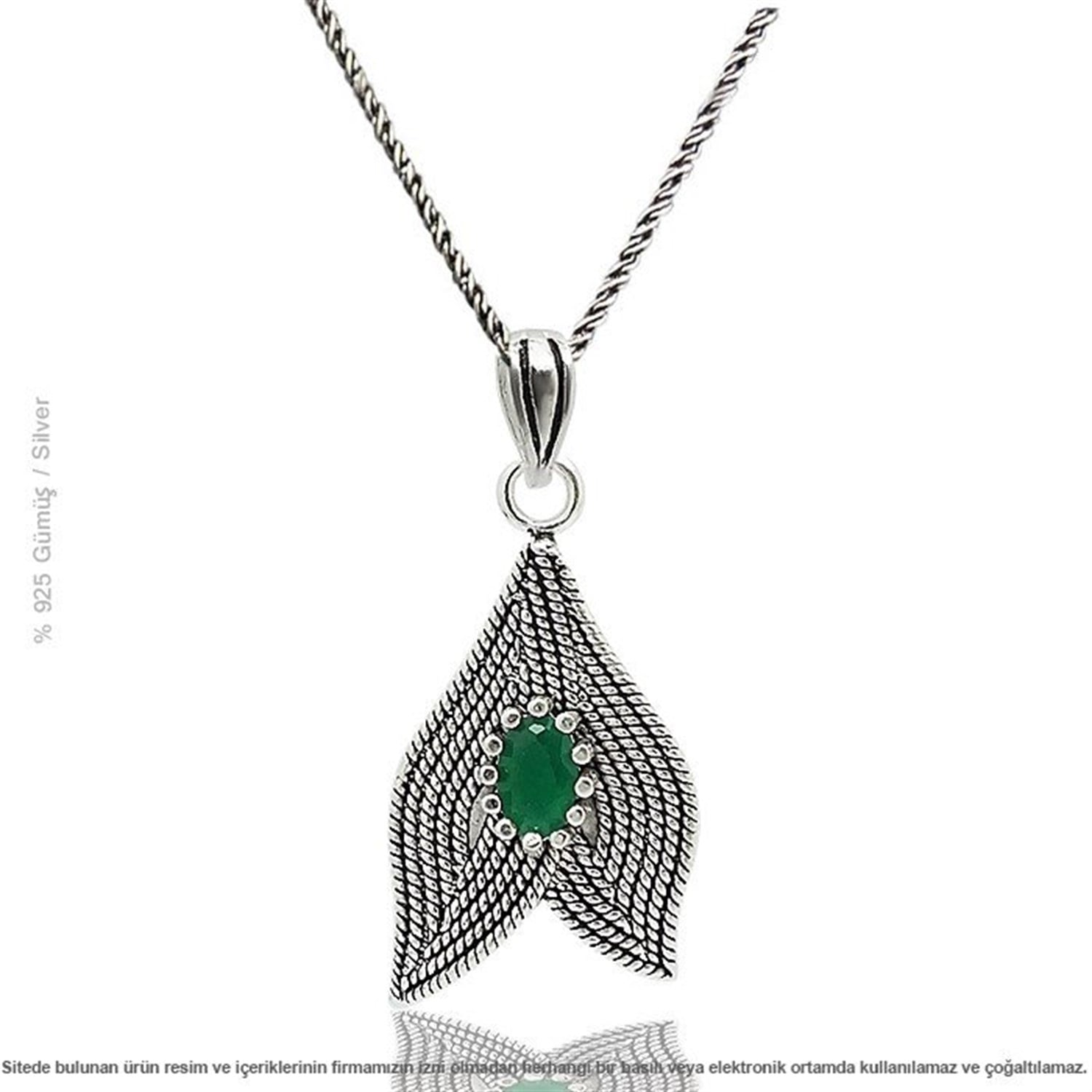 Gümüş Yaprak Telkari Bayan Kolye