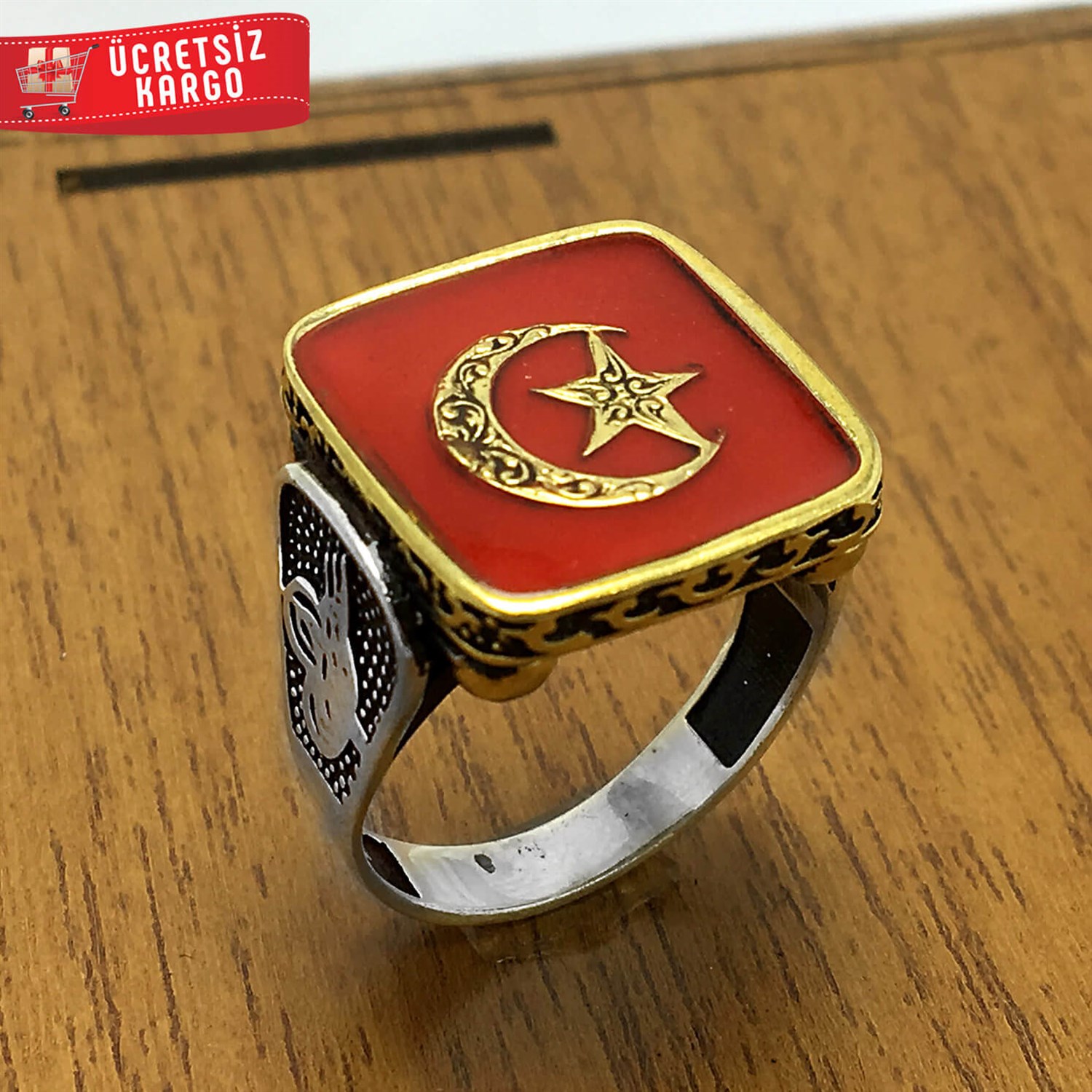 Hattı Ayyıldız Tasarım 925 Ayar Erkek Gümüş Yüzük