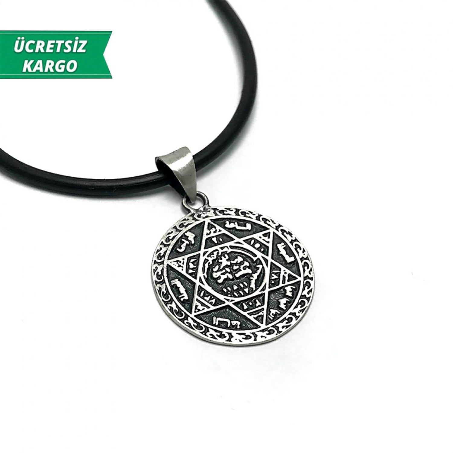 Hz.Süleyman Mührü Model Erkek Bayan Gümüş Kolye Ucu 
