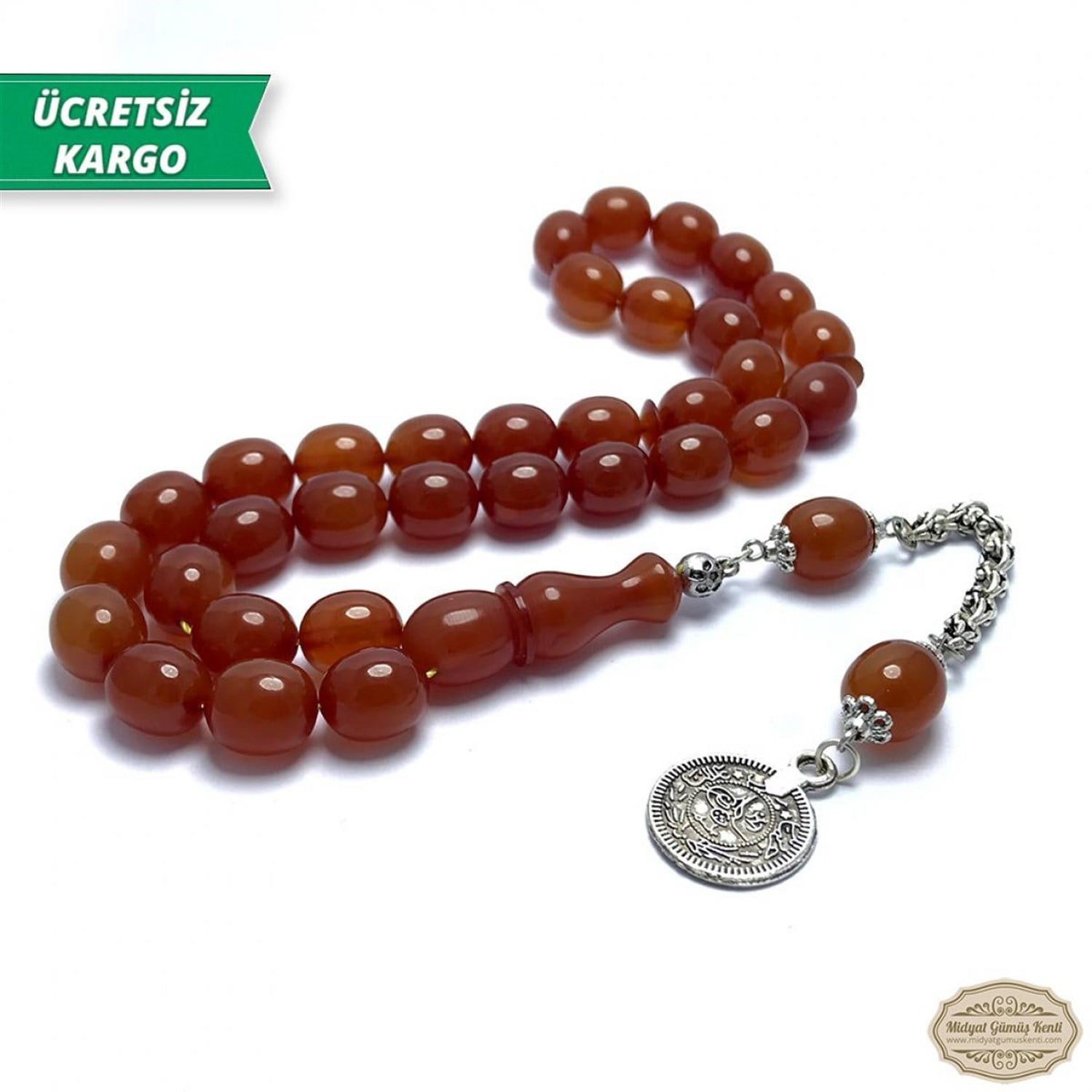 Kapsül Kesim Bal Rengi Sıkma Kehribar Tesbi