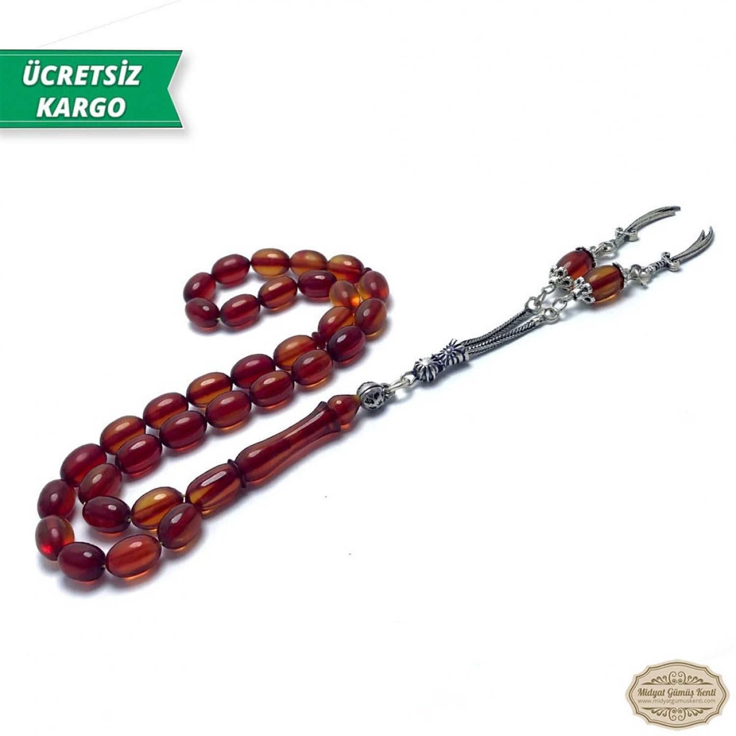 Kapsül Kesim Mor Hareli Sıkma Kehribar Tesbih