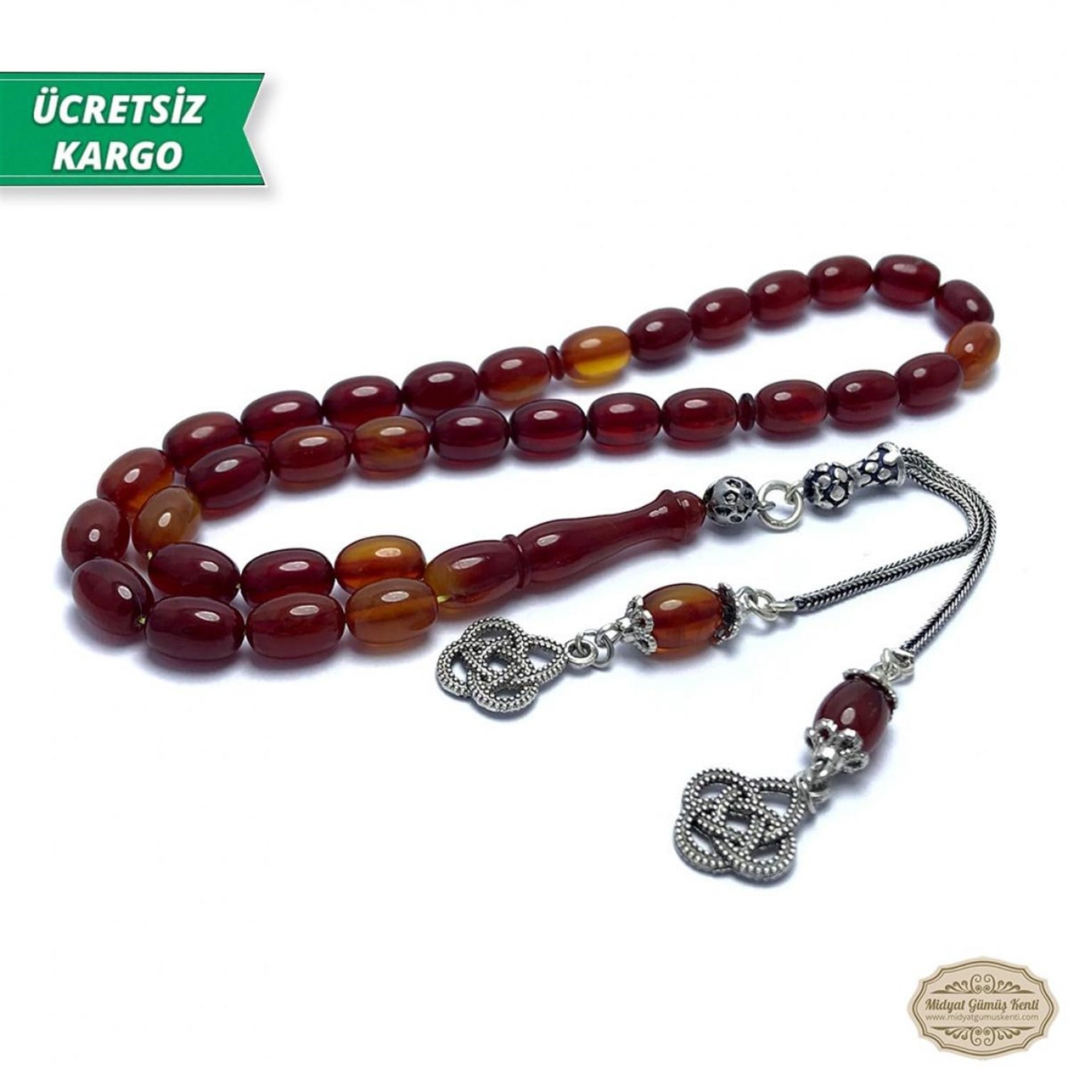 Kapsül Kesim Sarı Hareli Sıkma Kehribar Tesbih