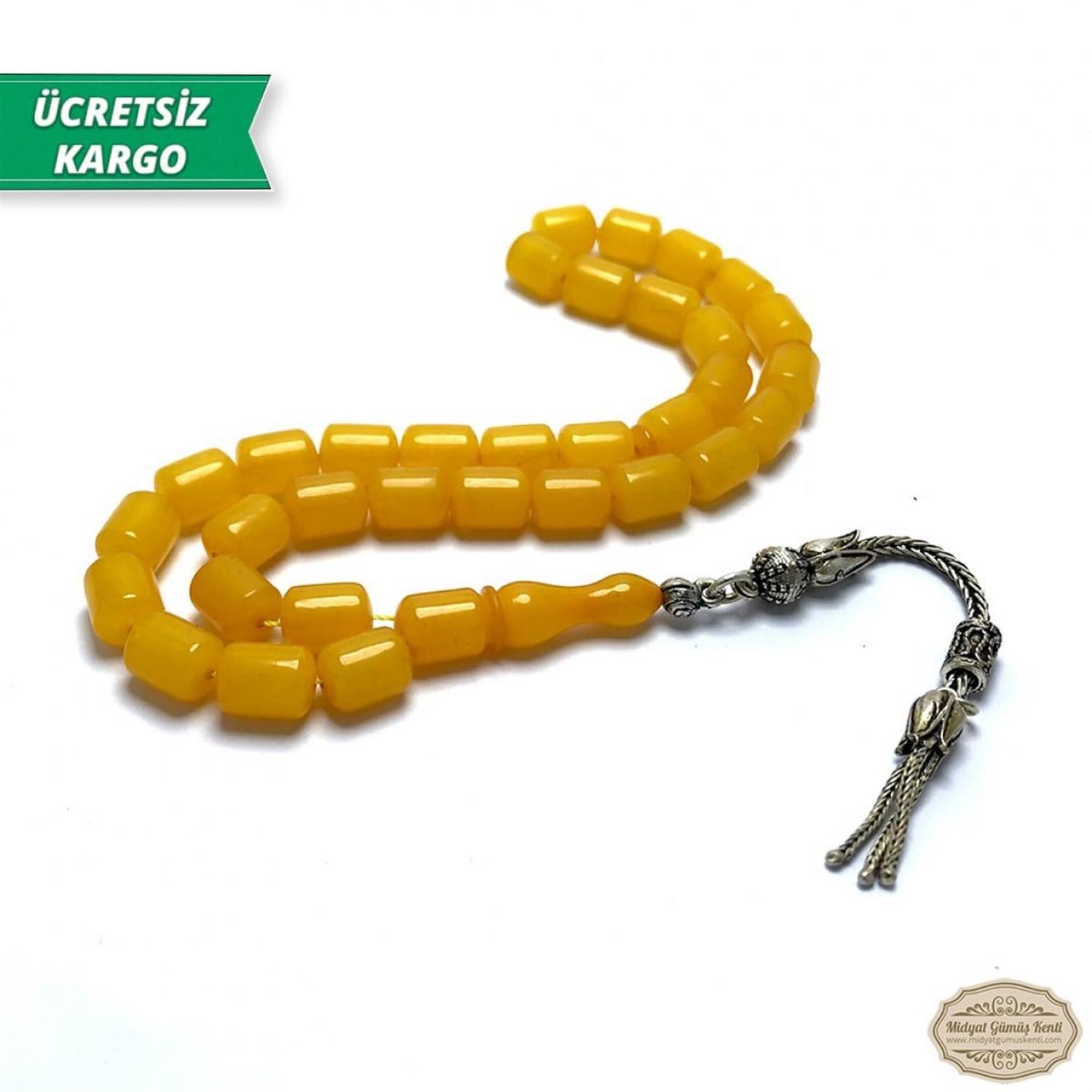 Kapsül Kesim Turuncu Renk Sıkma Kehribar Tesbih