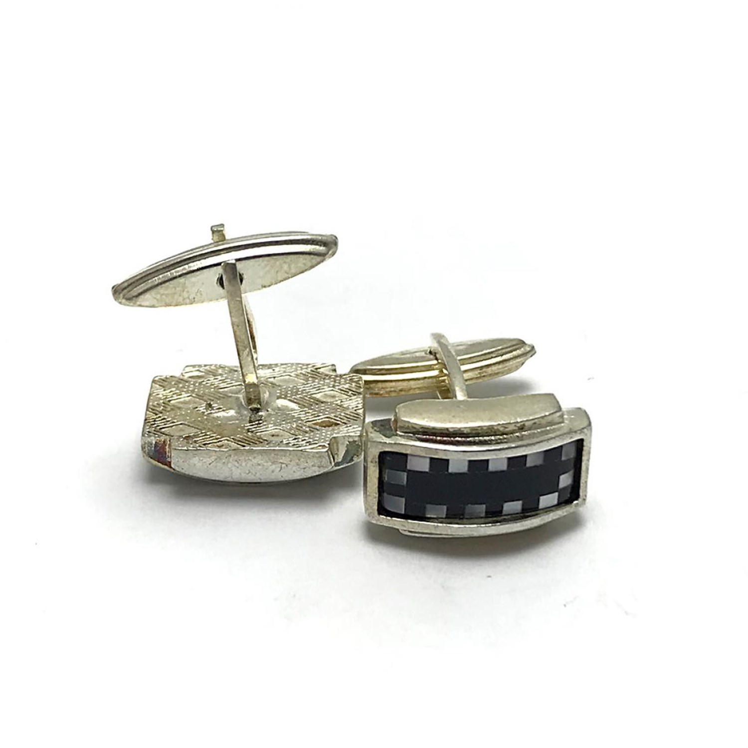 Kara Model Erkek Gümüş Kol Düğmesi