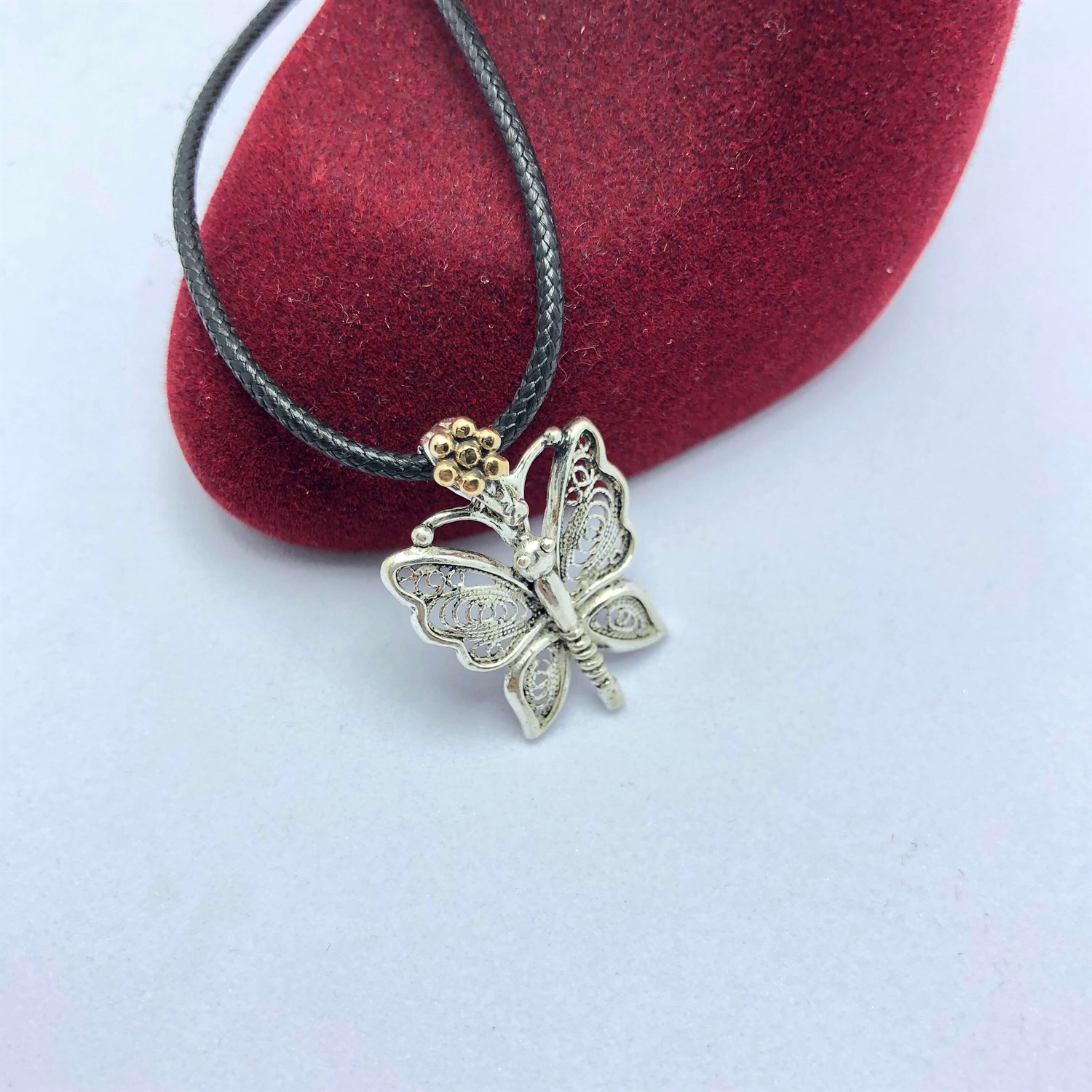 Kelebek Bayan Gümüş Kolye