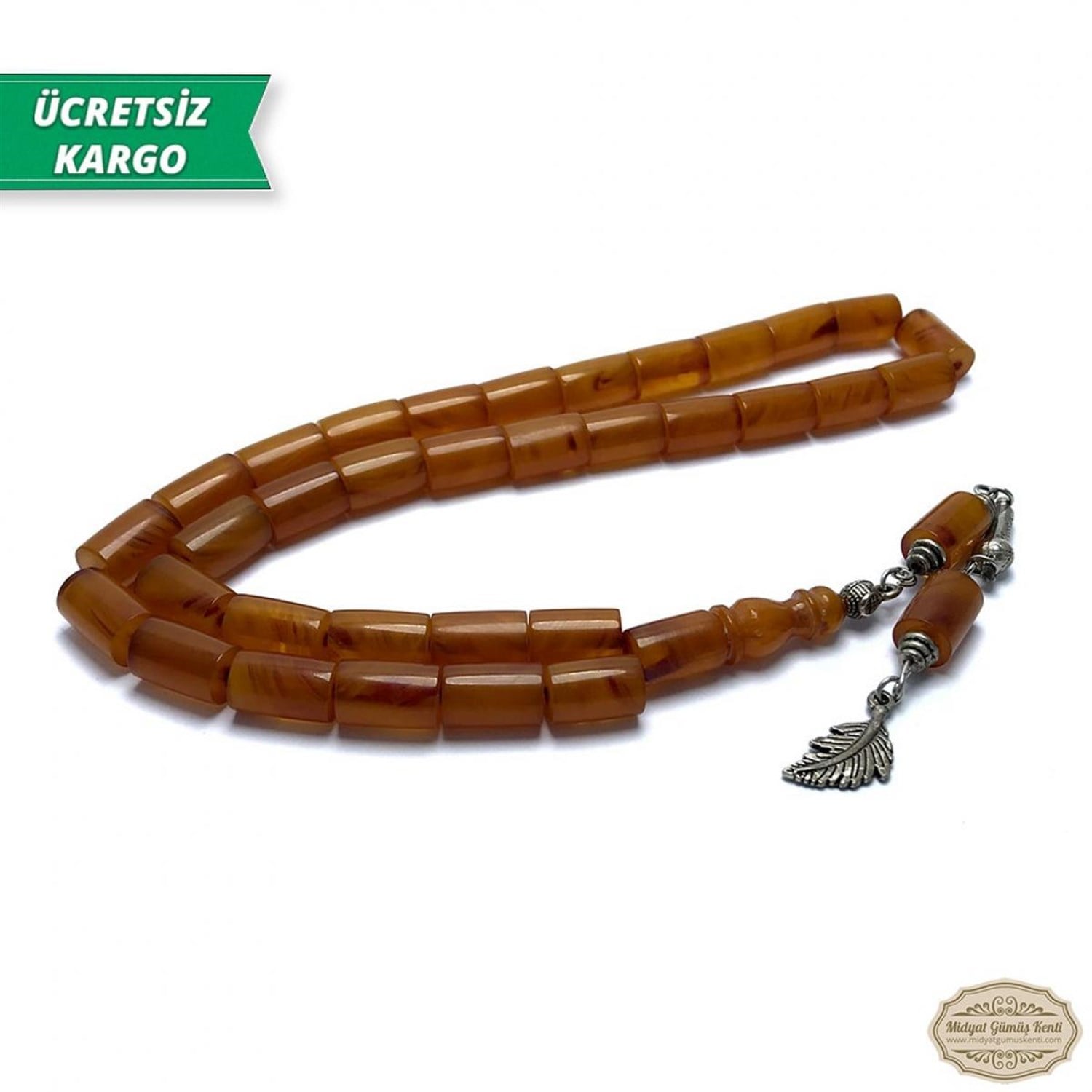 Kesme Kesim Kahverengi Sıkma Kehribar Tesbih