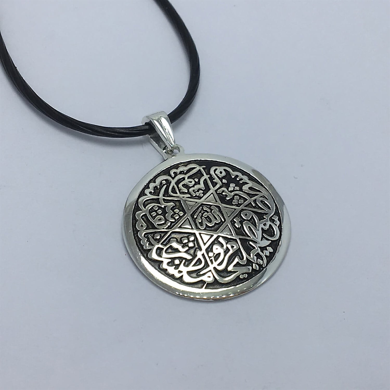Kitmir Duası Yıldızlı  925 Ayar Gümüş Cevşen Kolye