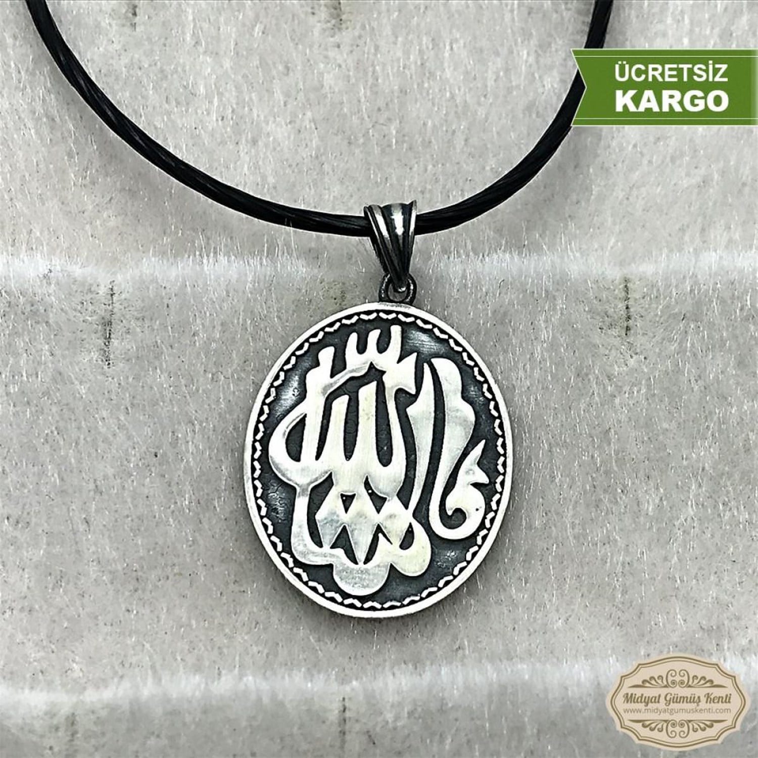 MaşaAllah Yazılı 925 Ayar Dualı Erkek Gümüş Kolye Ucu