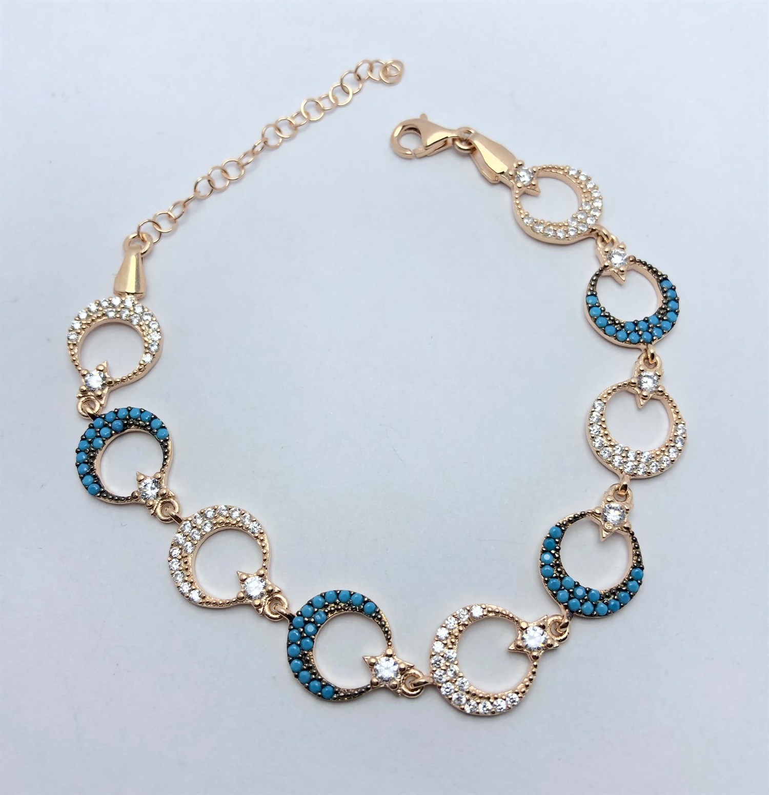 Mavi Rose Ay Yıldız  Bayan Bileklik