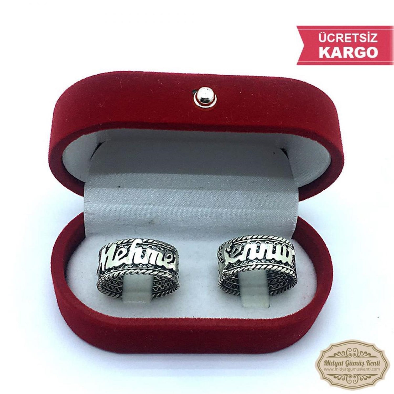 Midyat Oksitli Telkari isimli Gümüş Çift Alyans