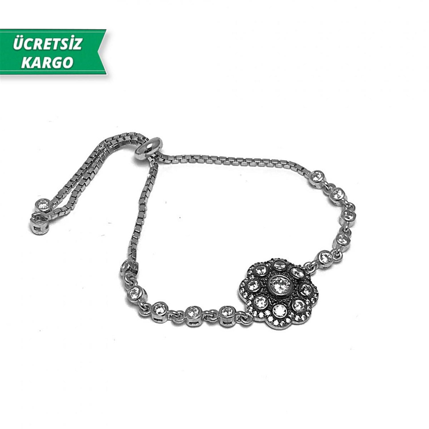 Mikro Taşlı Bayan Gümüş Bileklik