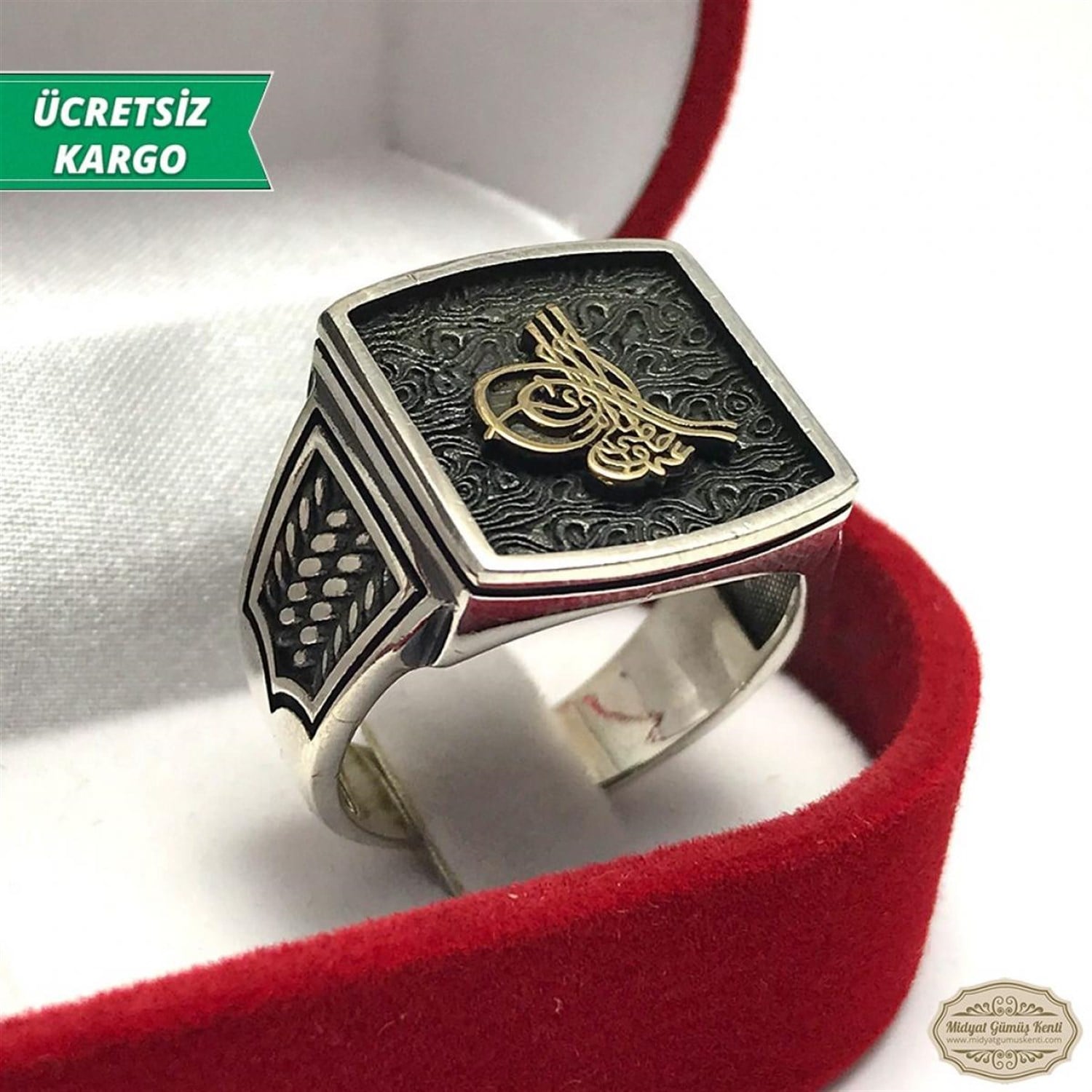 Osmanlı Tuğralı Erkek Gümüş Yüzük